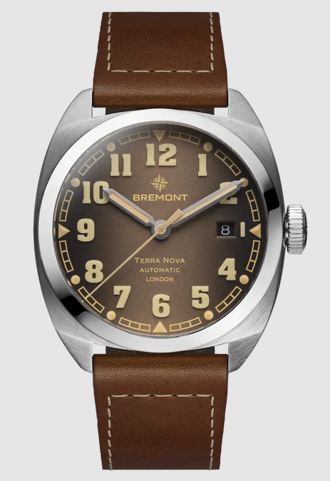 Replica Bremont Watch Terra Nova 40.5 Date Caramel leather Strap
